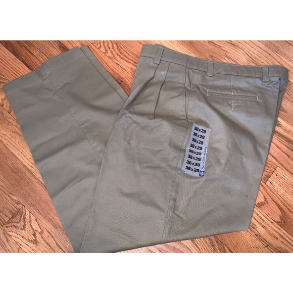 VTG NWT Dockers 36x29 Loose Fit Pleated Fit Khakis Pants Men's Beige NOS - Picture 2 of 4